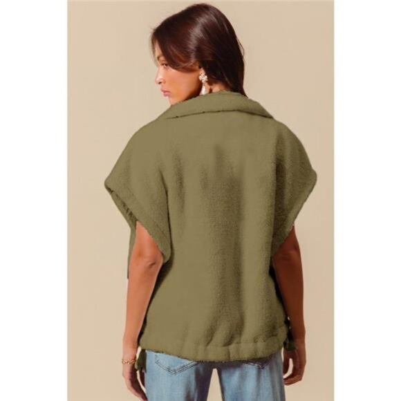 SO ME Over Sized Soft Sherpa Fur Sleeveless Vest Jacket - Picture 2 of 2